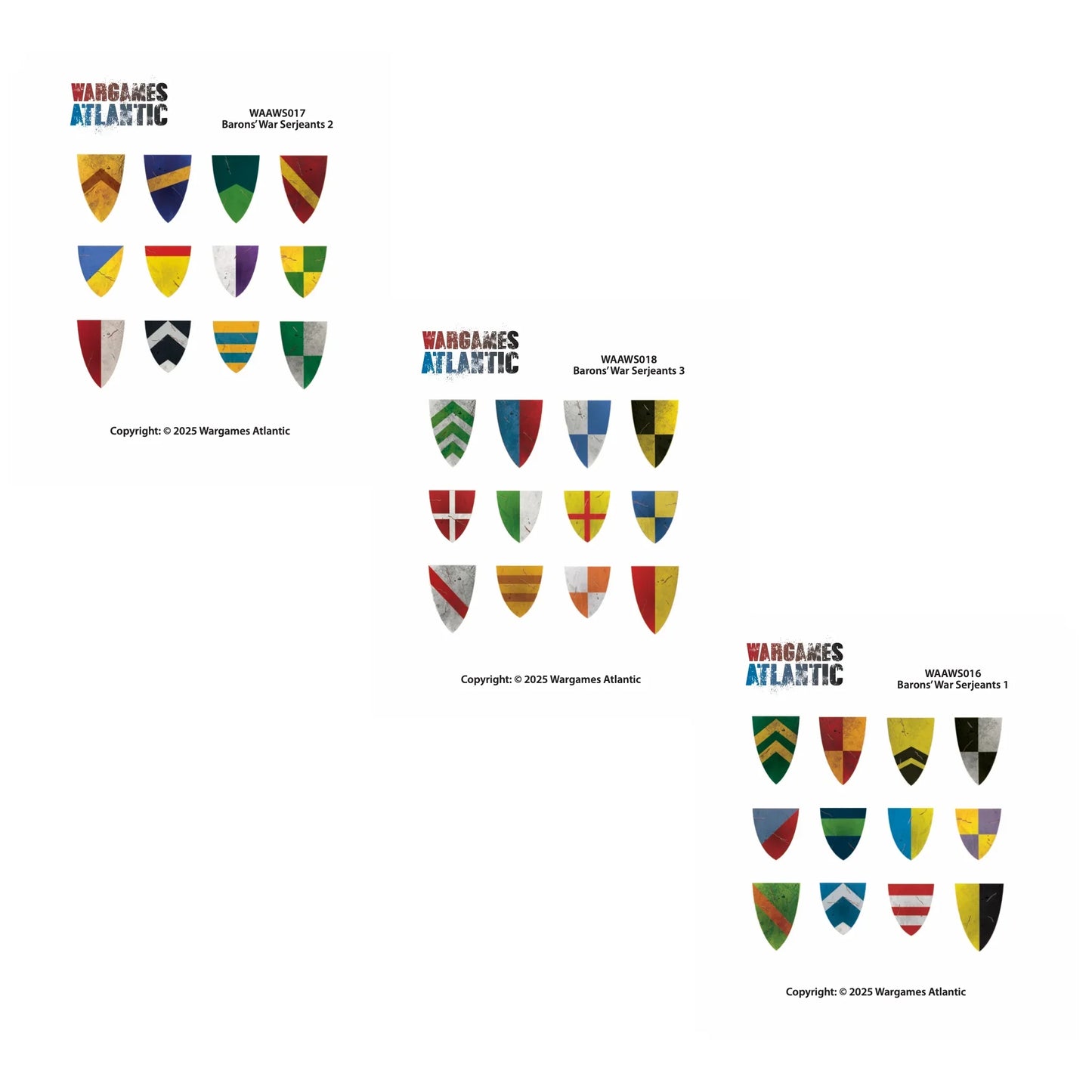 The Barons' War - Shield Decals: Serjeants 01