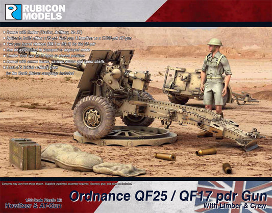 Ordnance QF25 / QF17 pdr Gun With Limber & Crew